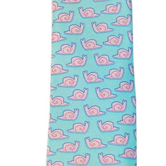 Slimeyard Slimes Silk Snail-Print Tie - Picture 2 of 5